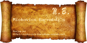 Miokovics Barnabás névjegykártya