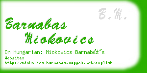 barnabas miokovics business card